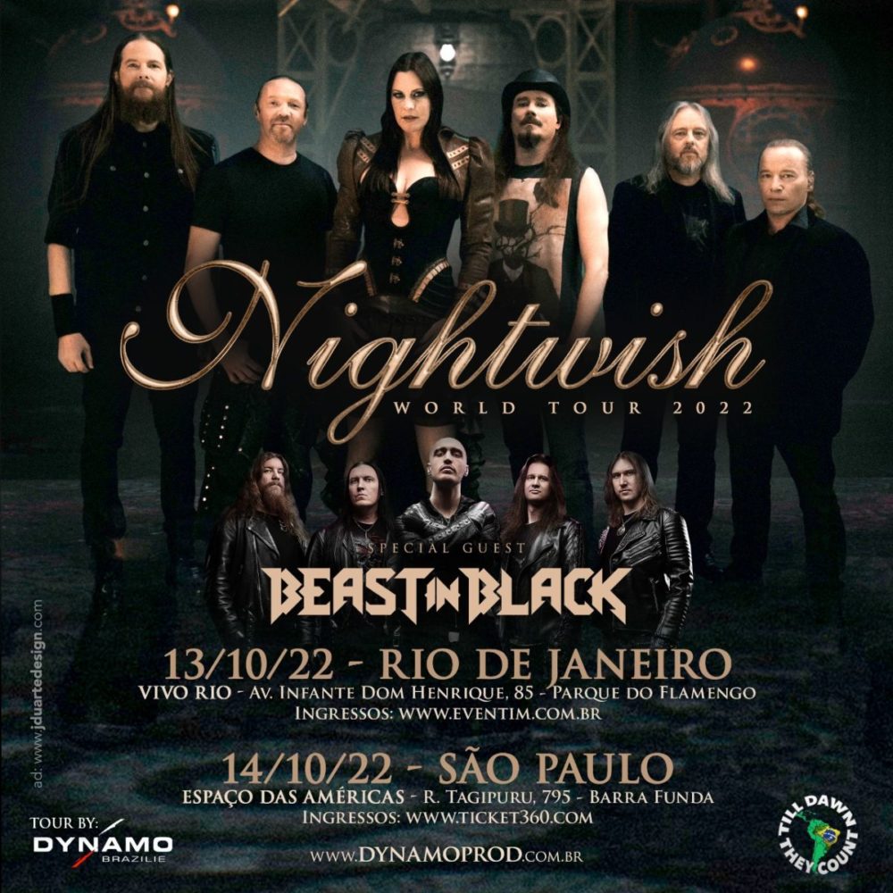 Nightwish e Beast in Black juntos este mês no Brasil