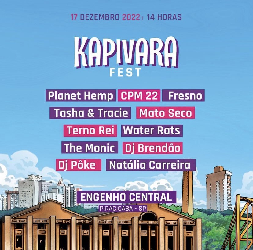 Kapivara Fest terá Planet Hemp, Fresno, CPM 22 e mais 8 atrações