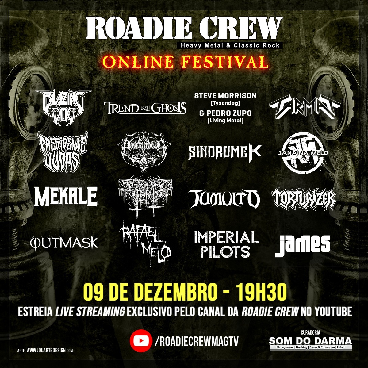  Em clima de copa, “Roadie Crew – Online Festival” desta sexta-feira reúne uma verdadeira seleção do metal nacional 