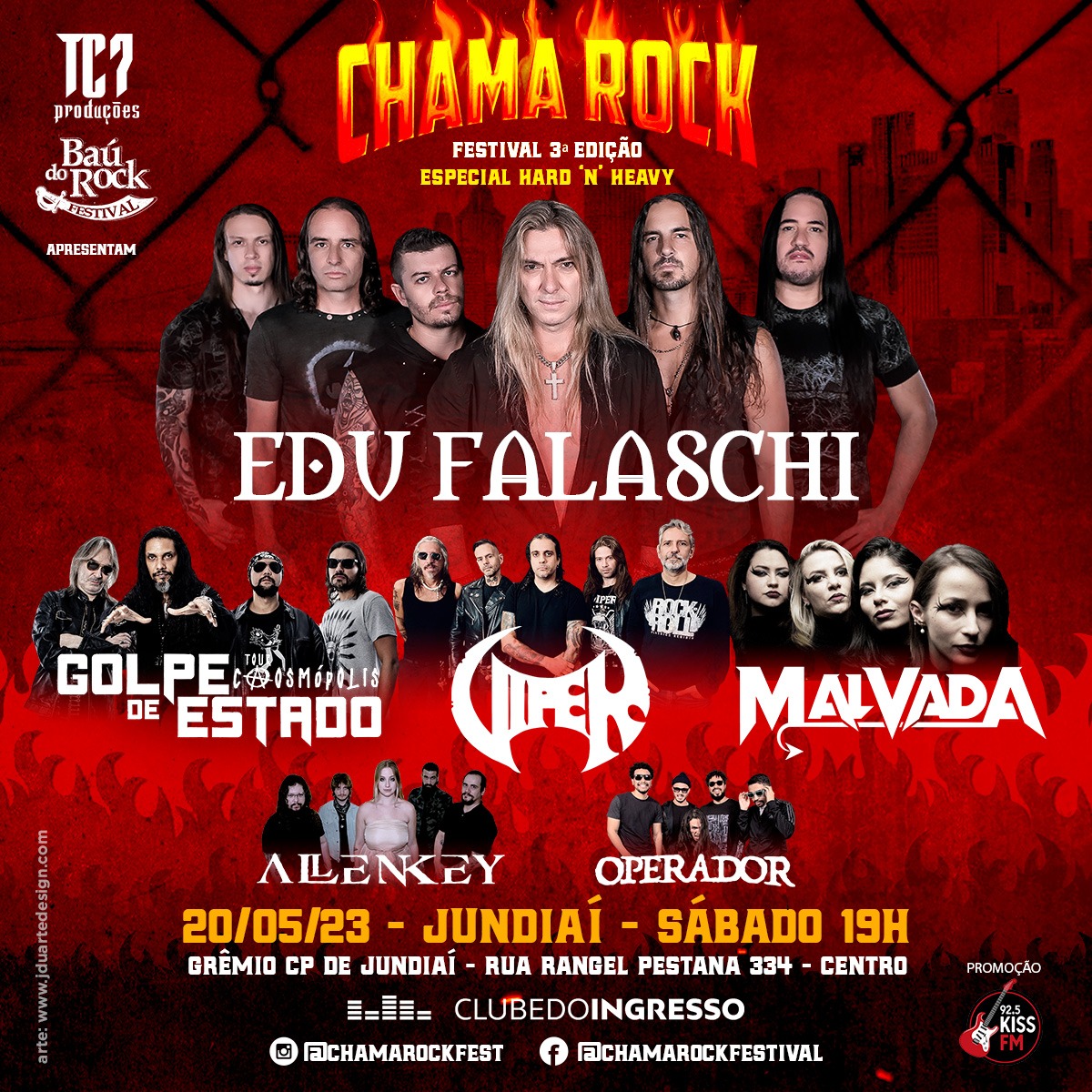 Chama Rock Fest – Terceira edição, acontecerá dia 20/05, sábado, em Jundiaí