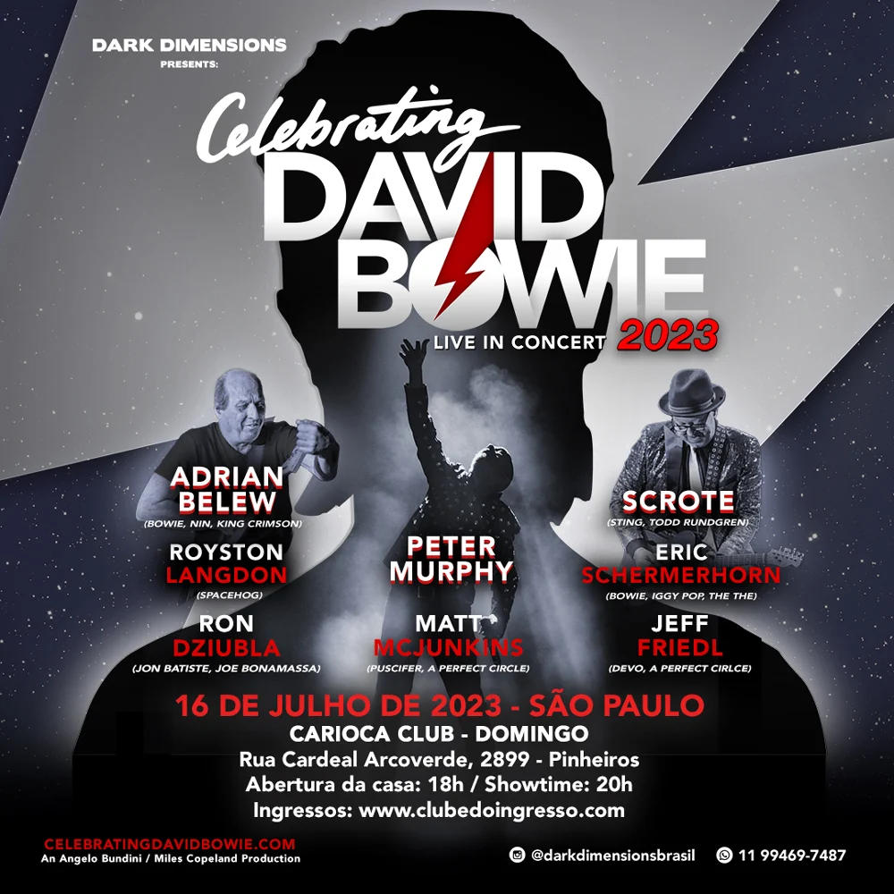  Peter Murphy (Bauhaus) celebra David Bowie em São Paulo (16/07)  Dark Dimensions Produtora