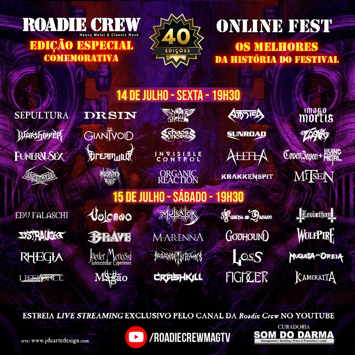 Roadie Crew – Online Festival chega à marca de 40 meses ininterruptos no ar e promove edição especial de dois dias com 40 bandas