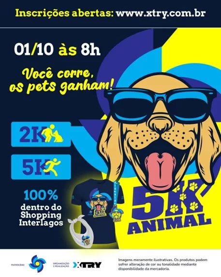 Shopping Interlagos promove corrida “5K Animal”, com participação de tutores e seus pets