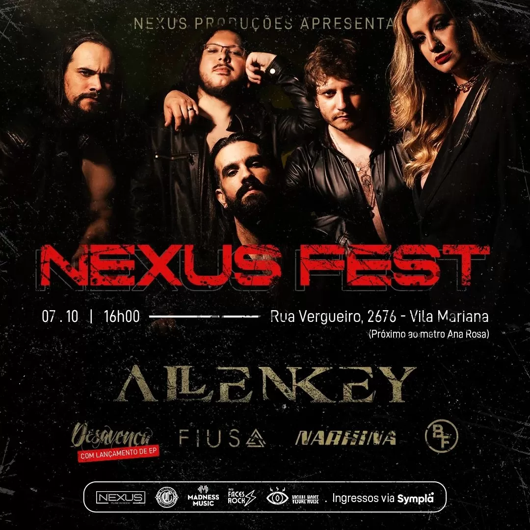 Nexus Fest com as bandas Allen Key, Buffalo Ruffus, Desavença, Fiusa e Narhina dia 07 de Outubro no Jai Club, em São Paulo-SP