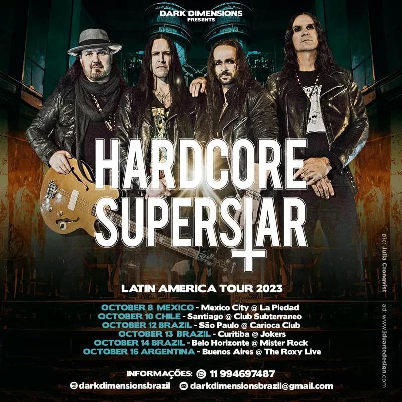 Prepare-se para uma experiência inesquecível! Vem aí Hardcore Superstar com três shows imperdíveis no Brasil!