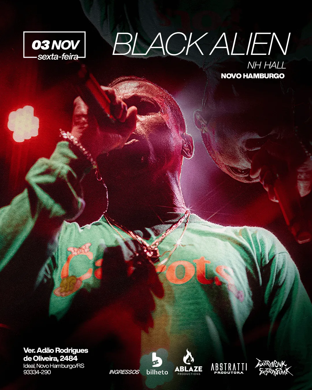 Black Alien (ex-Planet Hemp) em Novo Hamburgo, dia 3 de novembro: conheça a trajetória e parceiras de um dos grandes nomes do rap nacional