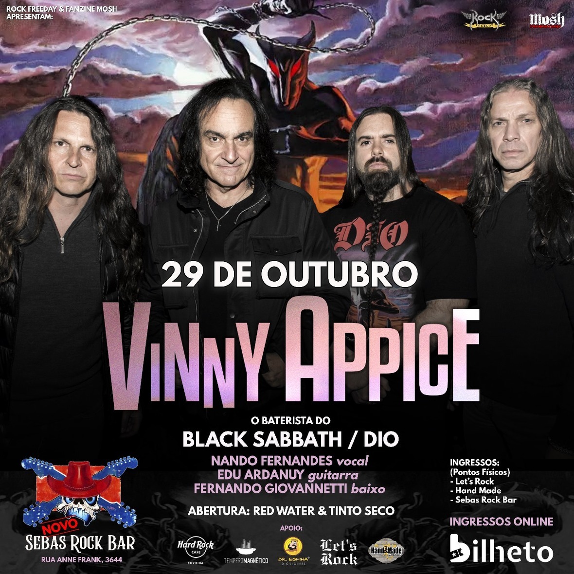 Vinny Appice, ex-Black Sabbath e Dio, se apresenta domingo (29) em Curitiba