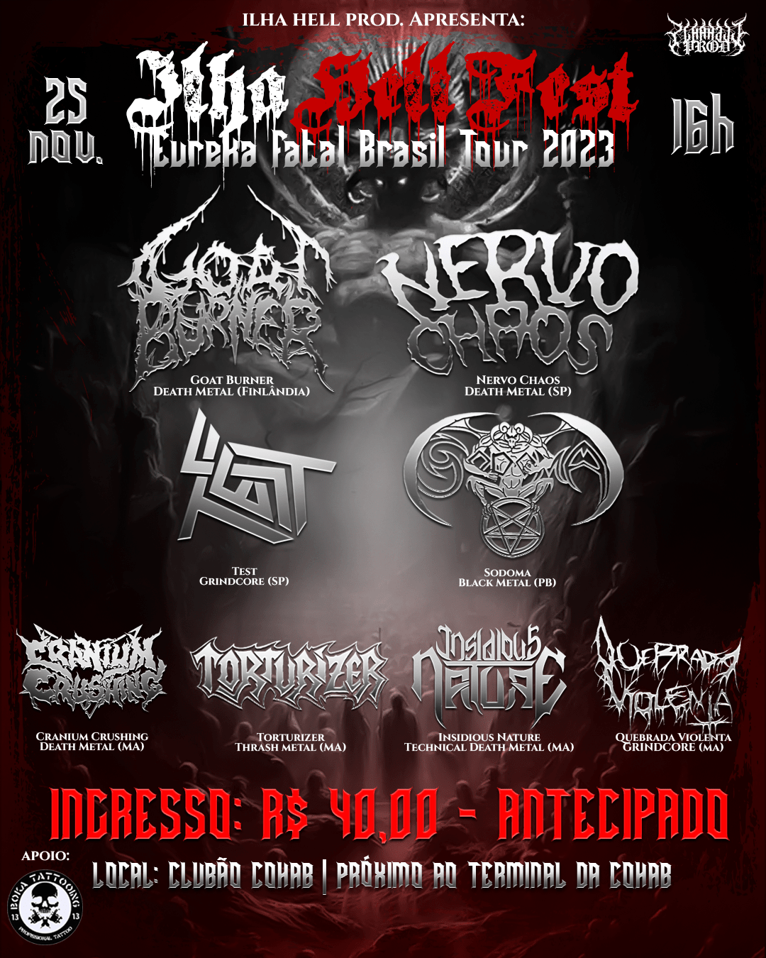 TORTURIZER: Ao lado de outros grandes nomes do Metal no ‘Ilha Hell Fest’