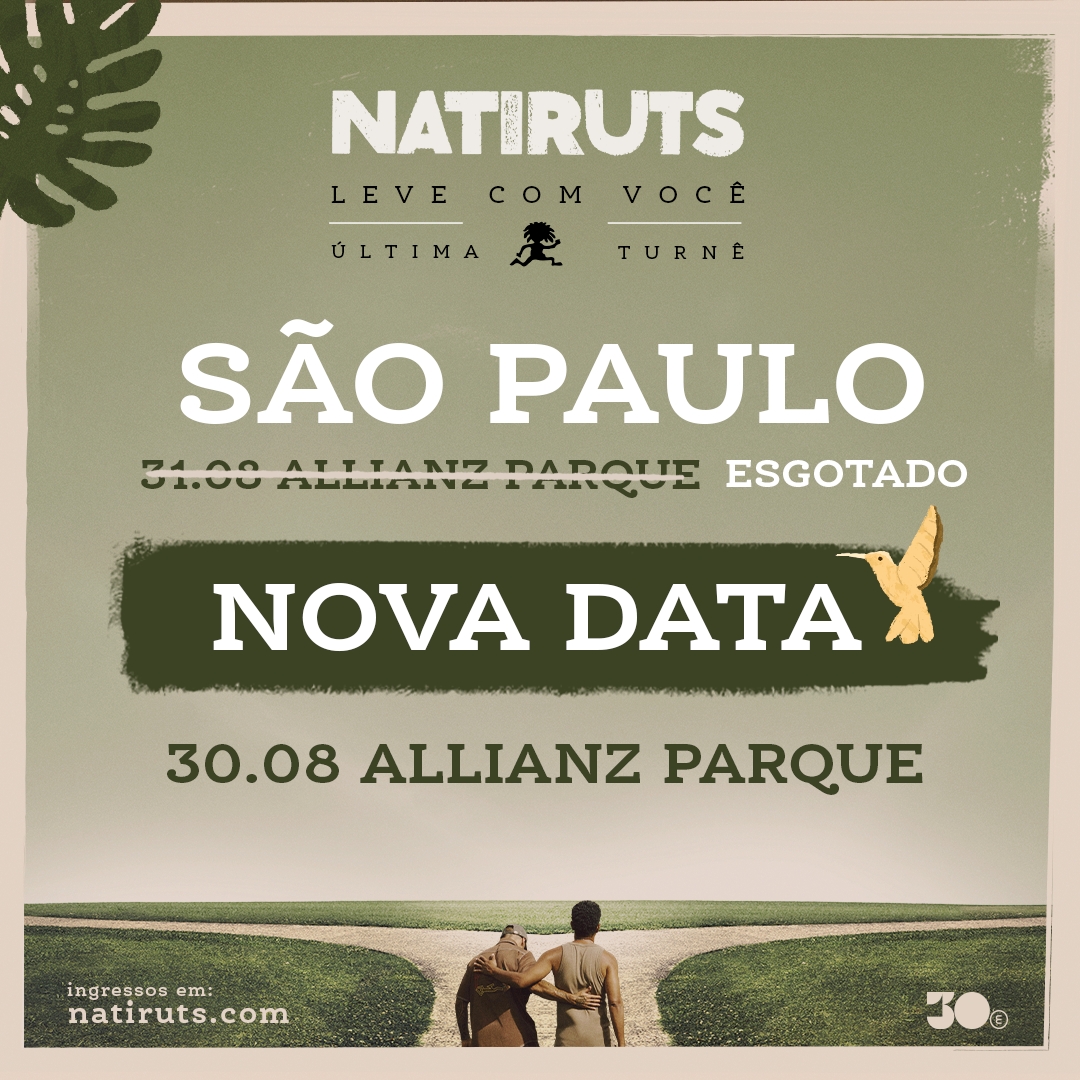 Natiruts esgota ingressos do show no Allianz Parque e anuncia data extra em São Paulo