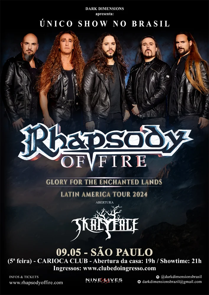 Rhapsody Of Fire desembarca em São Paulo para noite épica e única em maio!