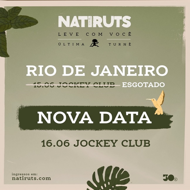 Natiruts esgota ingressos no Rio de Janeiro e anuncia data extra na cidade