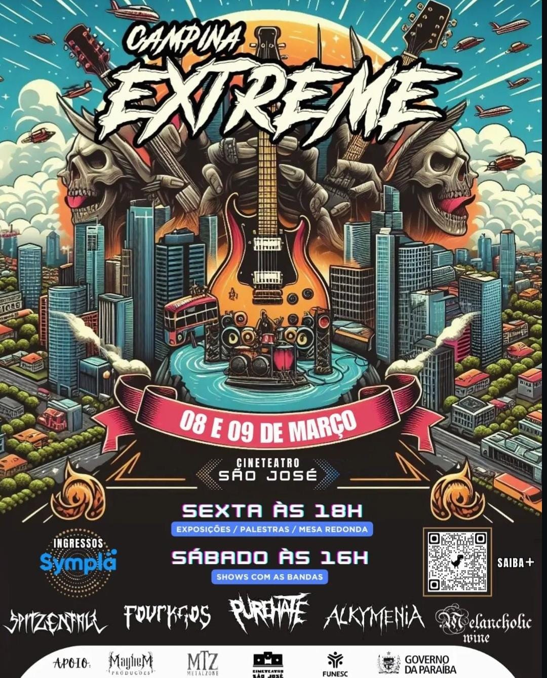 Campina Extreme II promove festival com 5 bandas e ações culturais nos dias 8 e 9 de Março em Campina Grande-PB