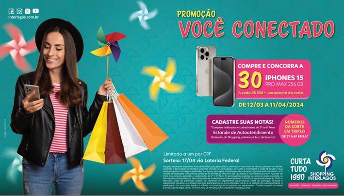 Shopping Interlagos tem campanha com o sorteio de 30 iPhones 15 Pro Max