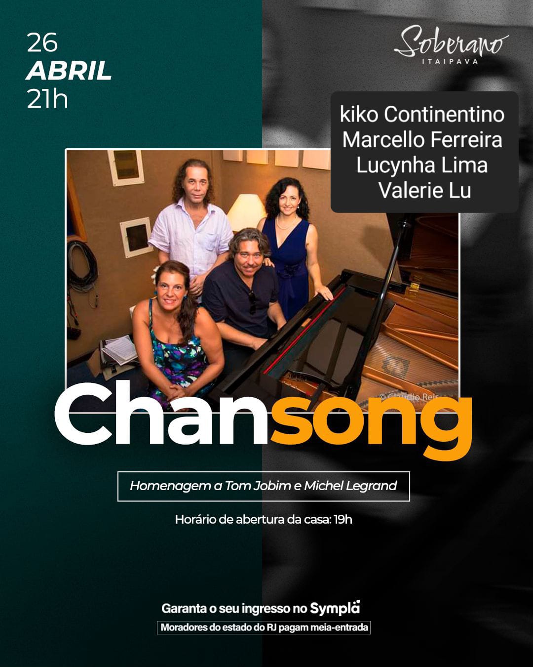 Conexão Brasil-França: “Chansong – A música de Tom Jobim & Michel Legrand” ganha os palcos em Petrópolis e no Rio de Janeiro 