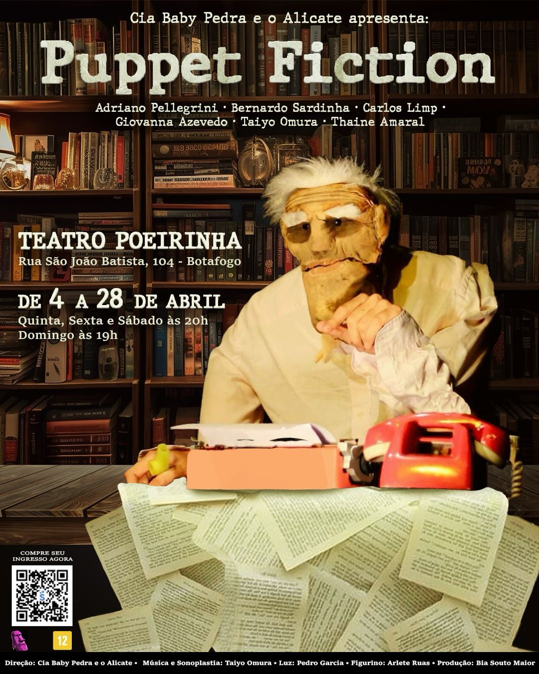 Bonecos e plateia em cena: “Puppet Fiction – Contos Improvisados” faz curta temporada no Teatro Poeirinha, em Botafogo 