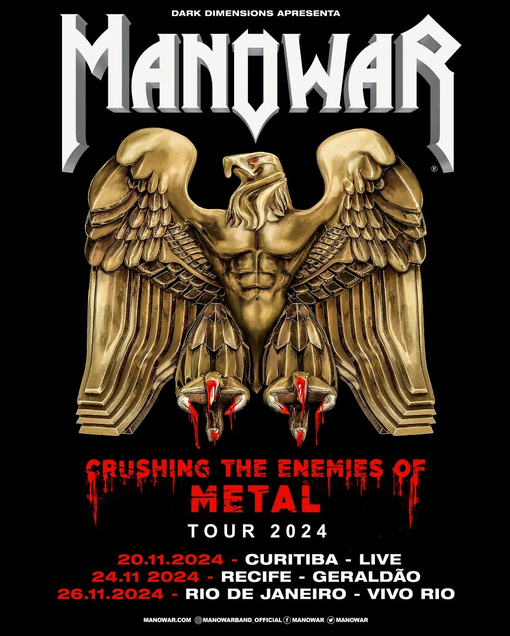  Manowar anuncia três shows no Brasil para novembro