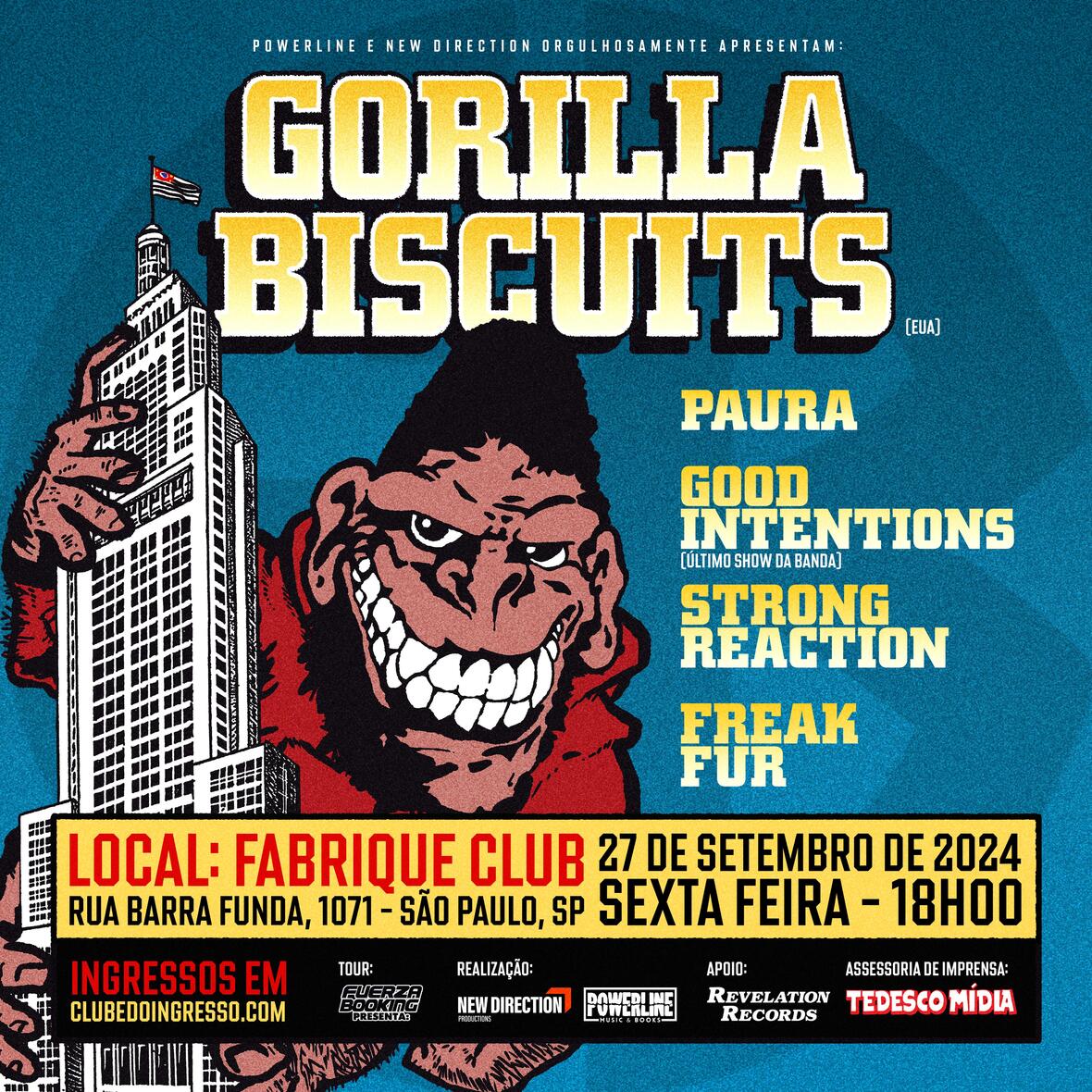 Gorilla Biscuits: show em São Paulo também terá bandas veteranas do hardcore nacional 