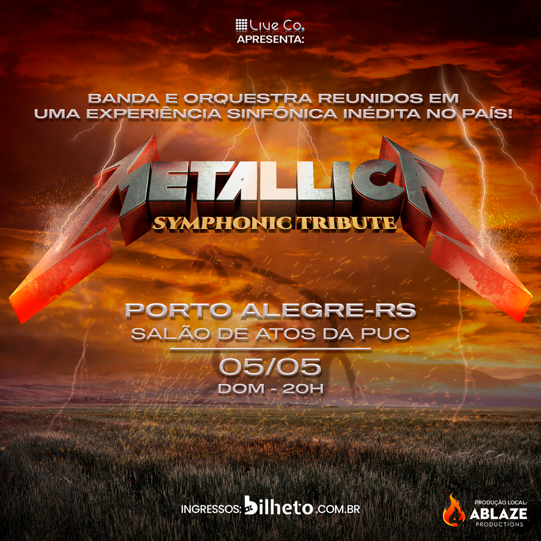 Porto Alegre recebe espetáculo Metallica Symphonic Tribute neste domingo (5), no Salão de Atos da PUCRS