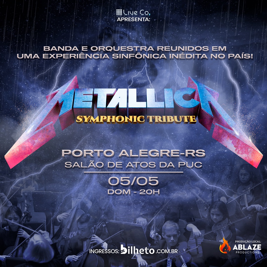 Espetáculo Metallica Symphonic Tribute ocorre em Porto Alegre dia 5 de maio