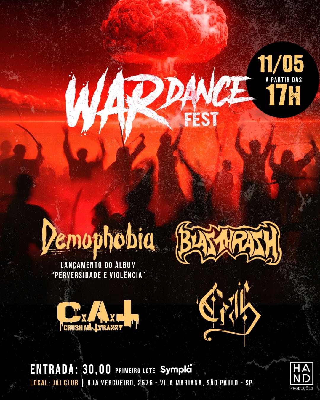 1º Edição do War Dance Fest reúne Thrash, Death, Punk, Hardcore e Crust num só evento em São Paulo!