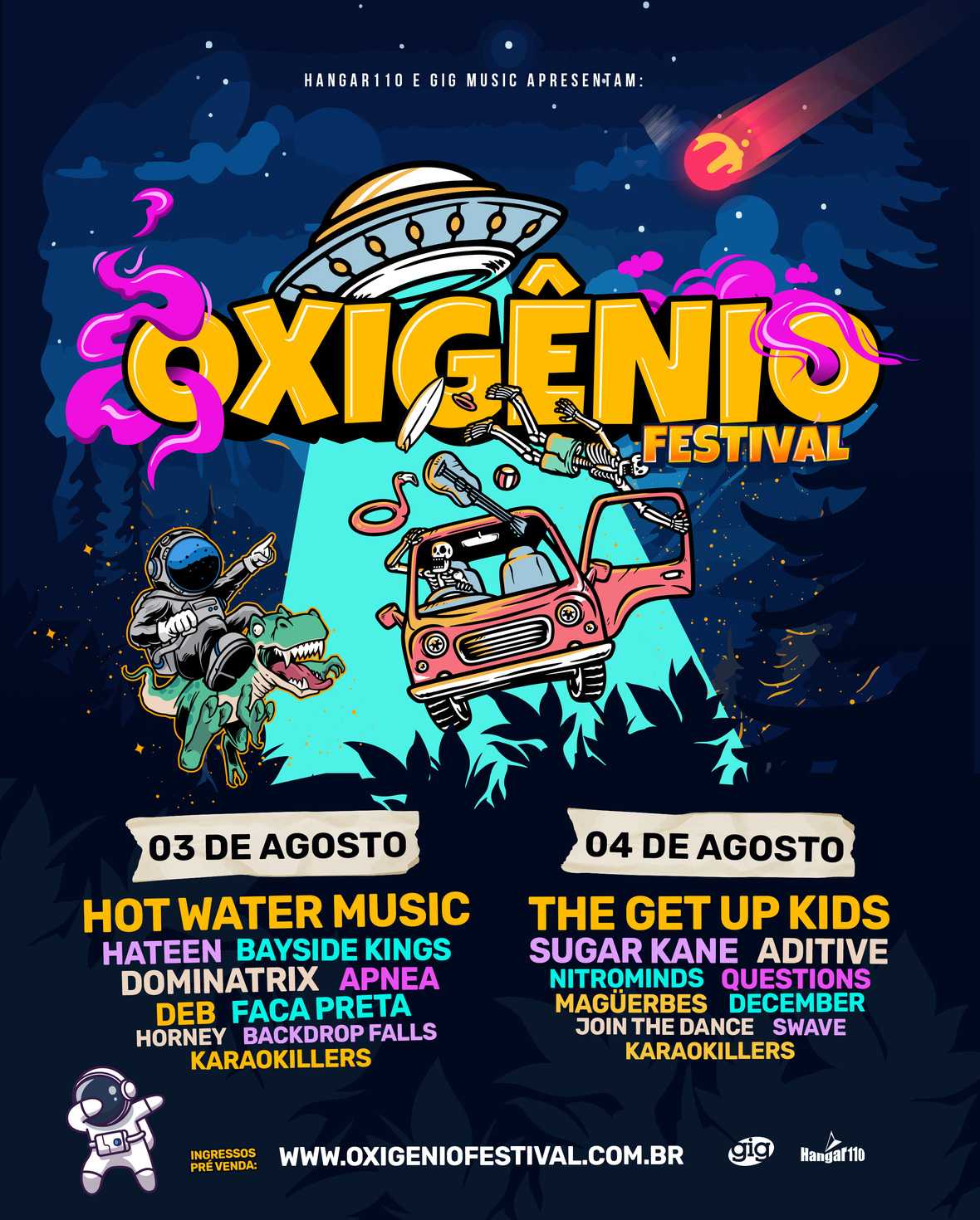 Oxigênio Festival 2024 confirma The Get Up Kids e Hot Water Music como bandas principais