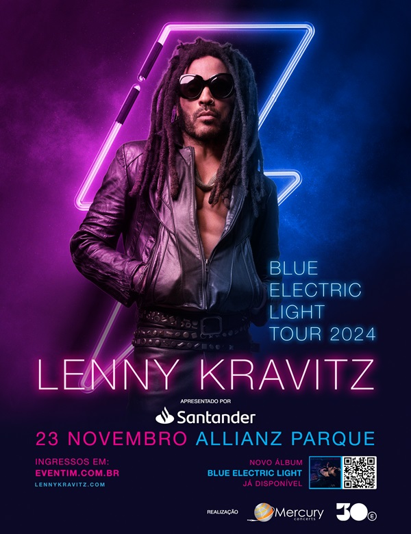 Lenny Kravitz anuncia data no Brasil da turnê mundial Blue Electric Light Tour 2024