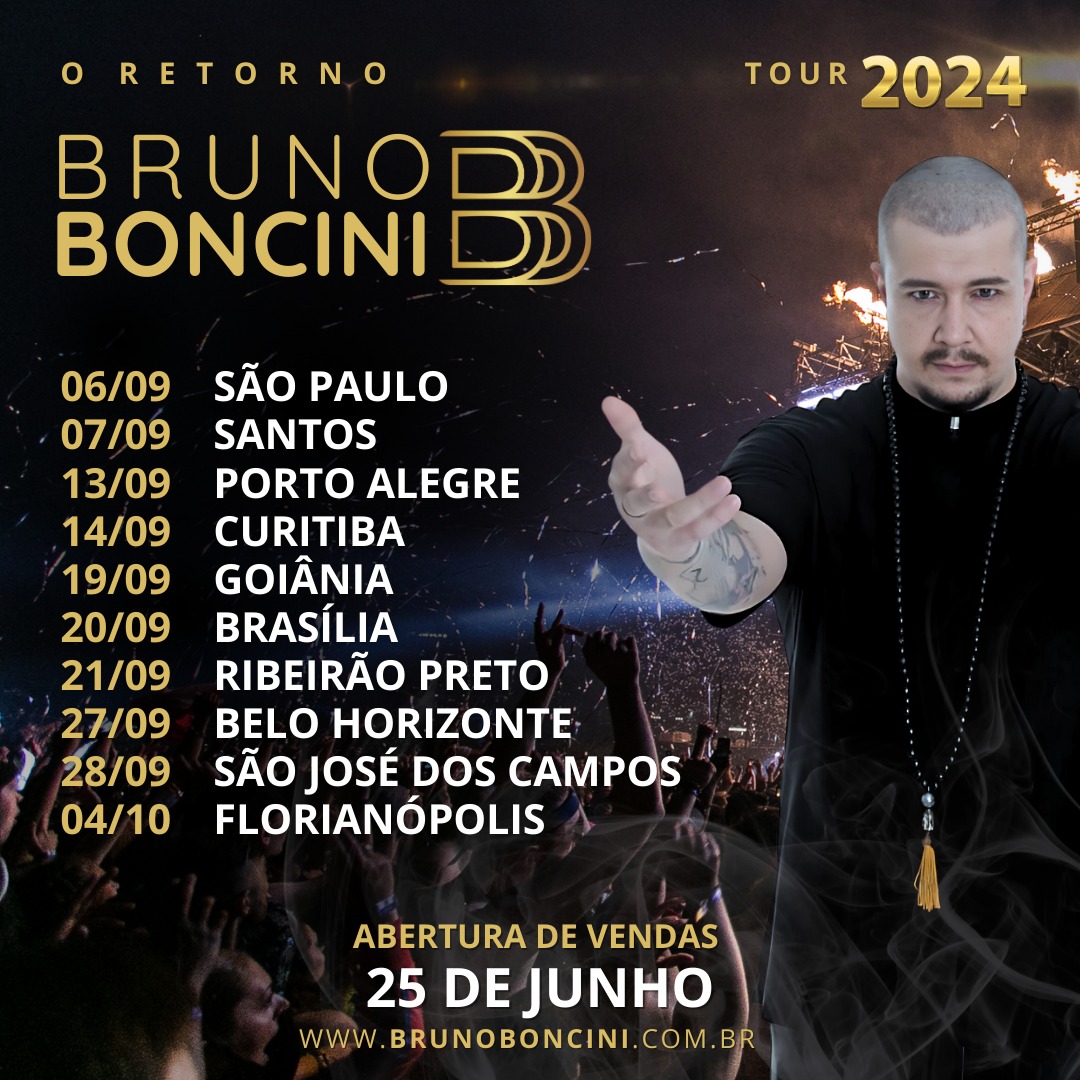 Bruno Boncini retorna aos palcos com tour em principais cidades do país