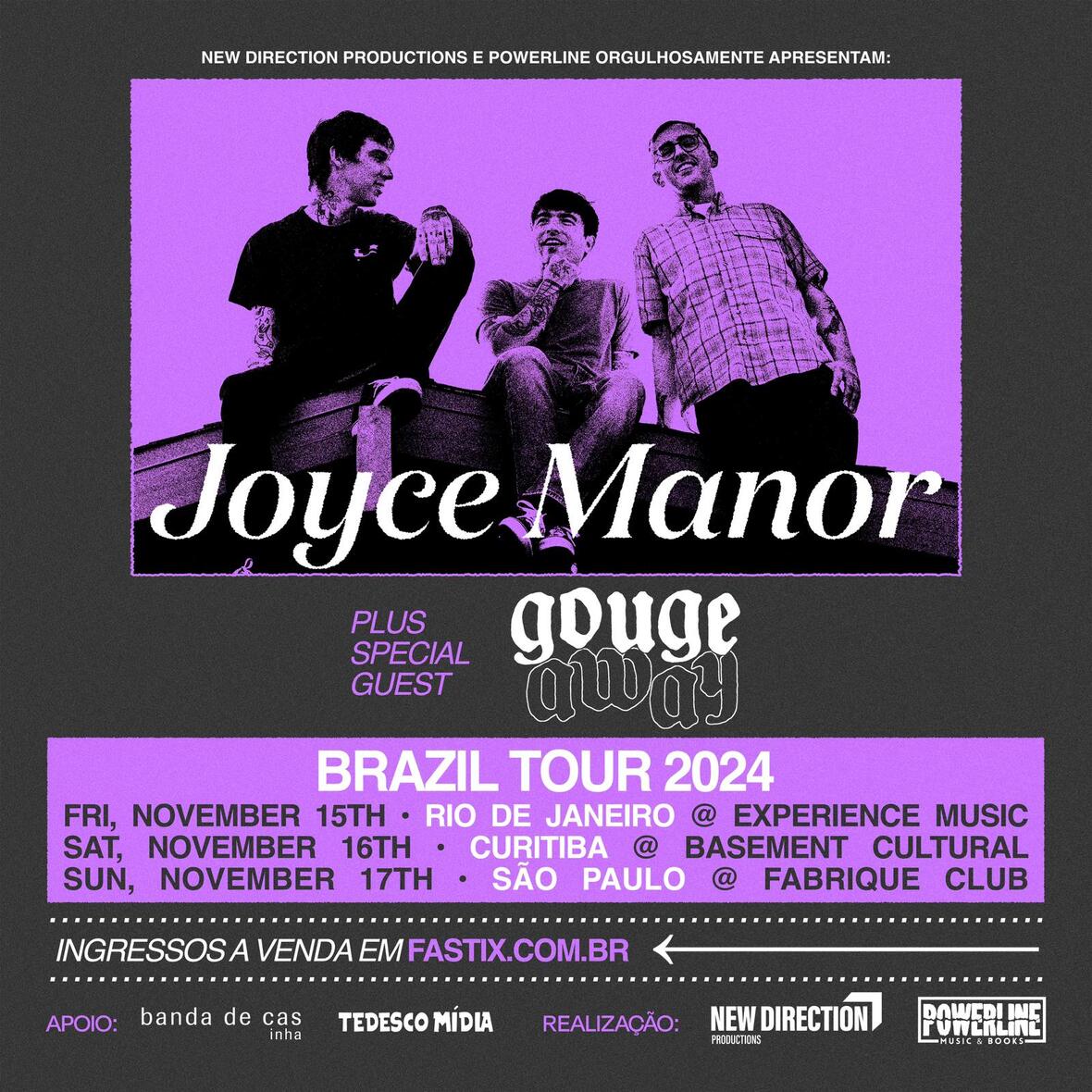 Turnê inédita no Brasil: Joyce Manor e Gouge Away, juntos, em novembro!