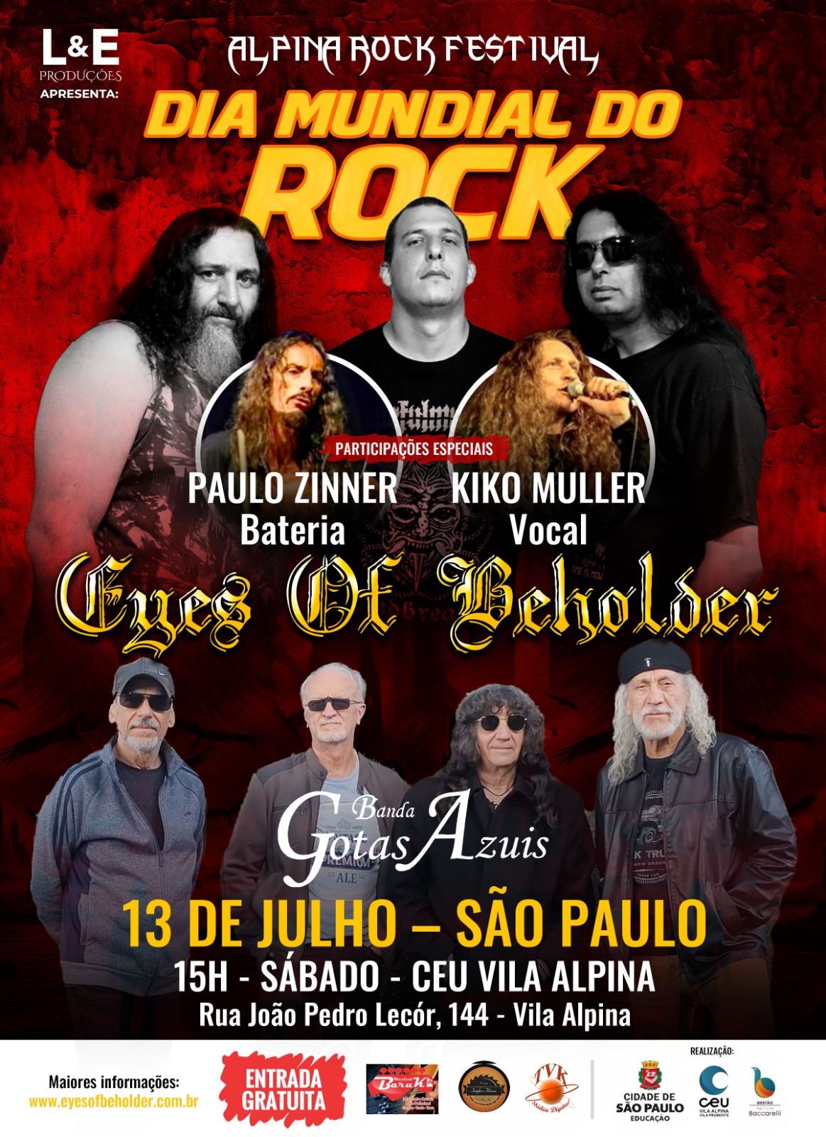 EYES OF BEHOLDER: No ‘Alpina Rock Festival – Dia Mundial Do Rock’ neste sábado (13) 