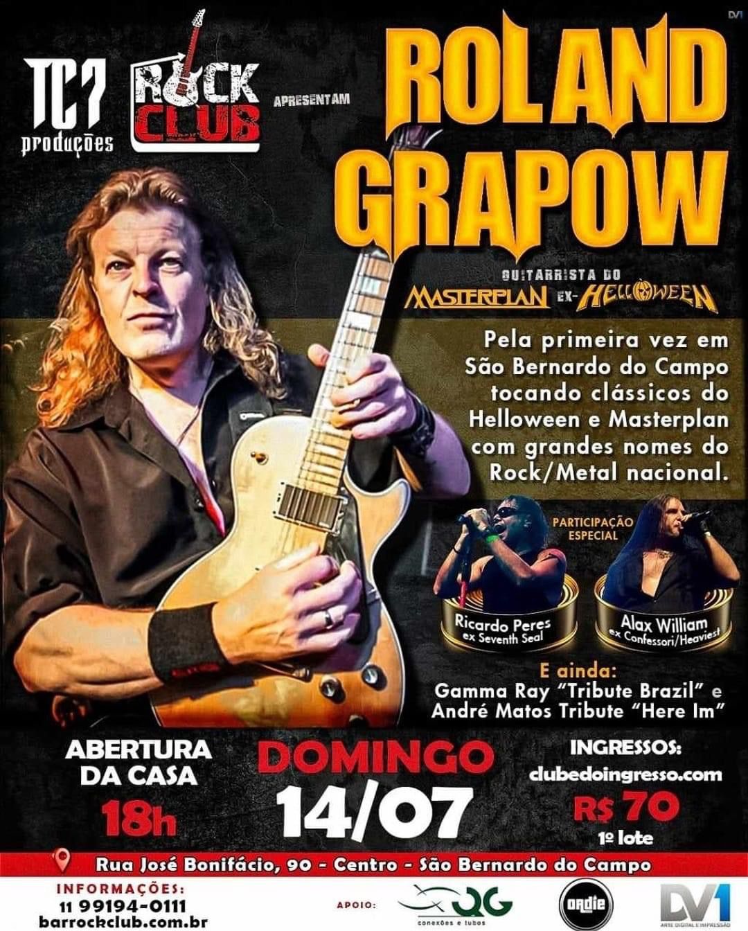 Roland Grapow: Meet & Greet gratuito para quem for nos shows de São Bernardo do Campo e São Paulo