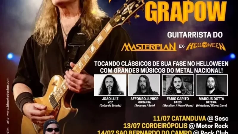 Roland Grapow (MasterPlan, ex-Helloween) novamente no Brasil junto a grandes nomes do metal nacional!