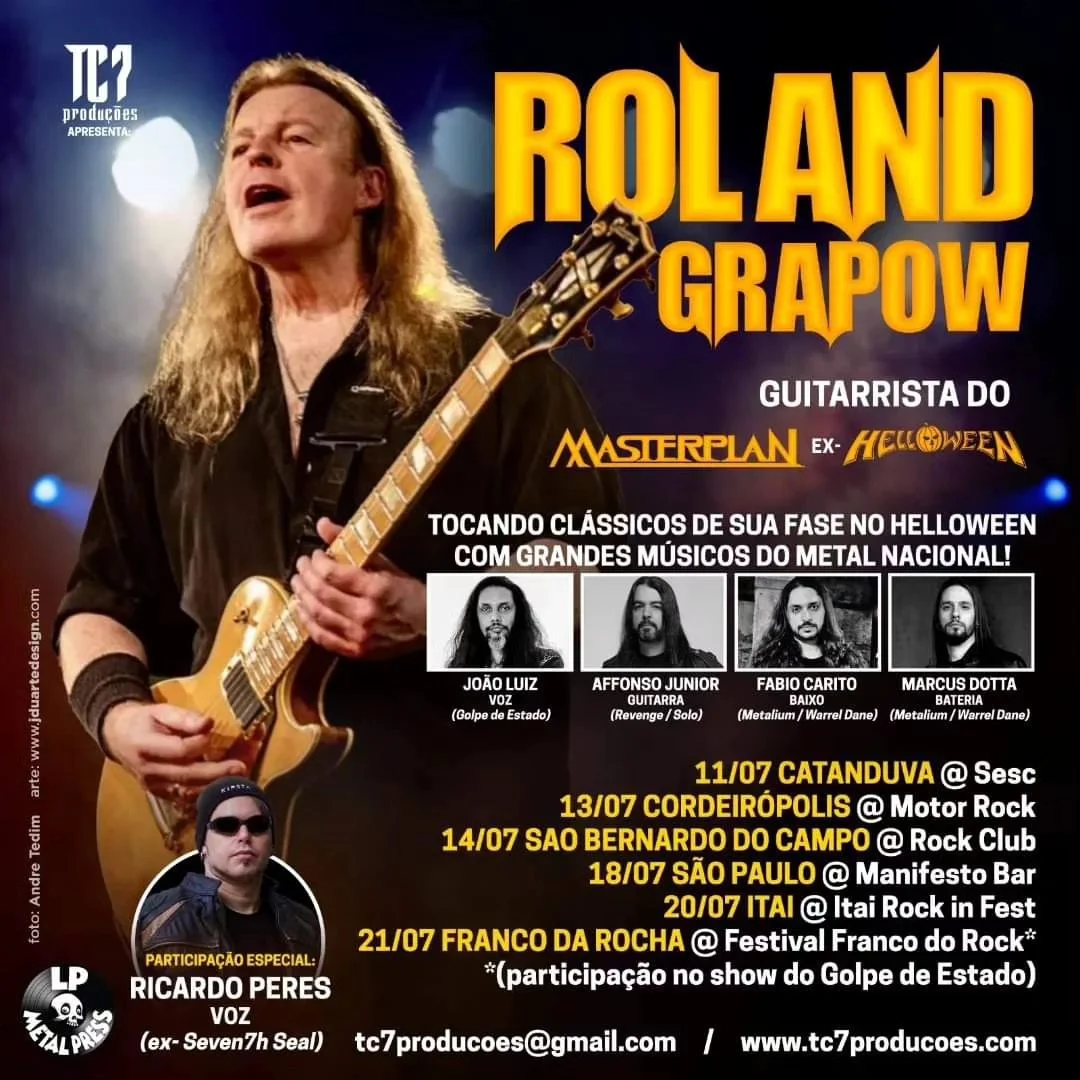 Roland Grapow (MasterPlan, ex-Helloween) novamente no Brasil junto a grandes nomes do metal nacional!