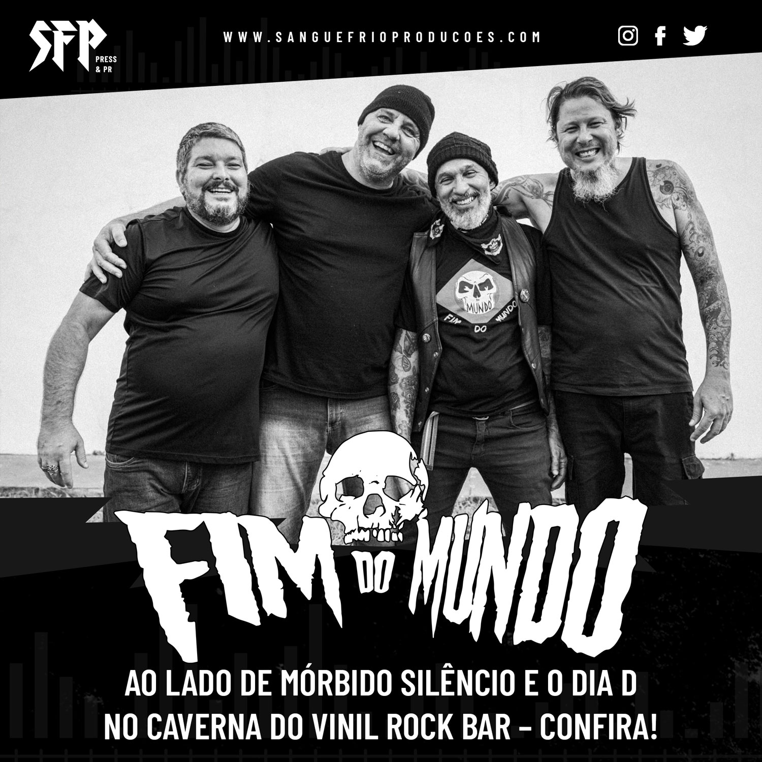 FIM DO MUNDO: Confirmados ao lado de Mórbido Silêncio e O Dia D no Caverna do Vinil Rock Bar