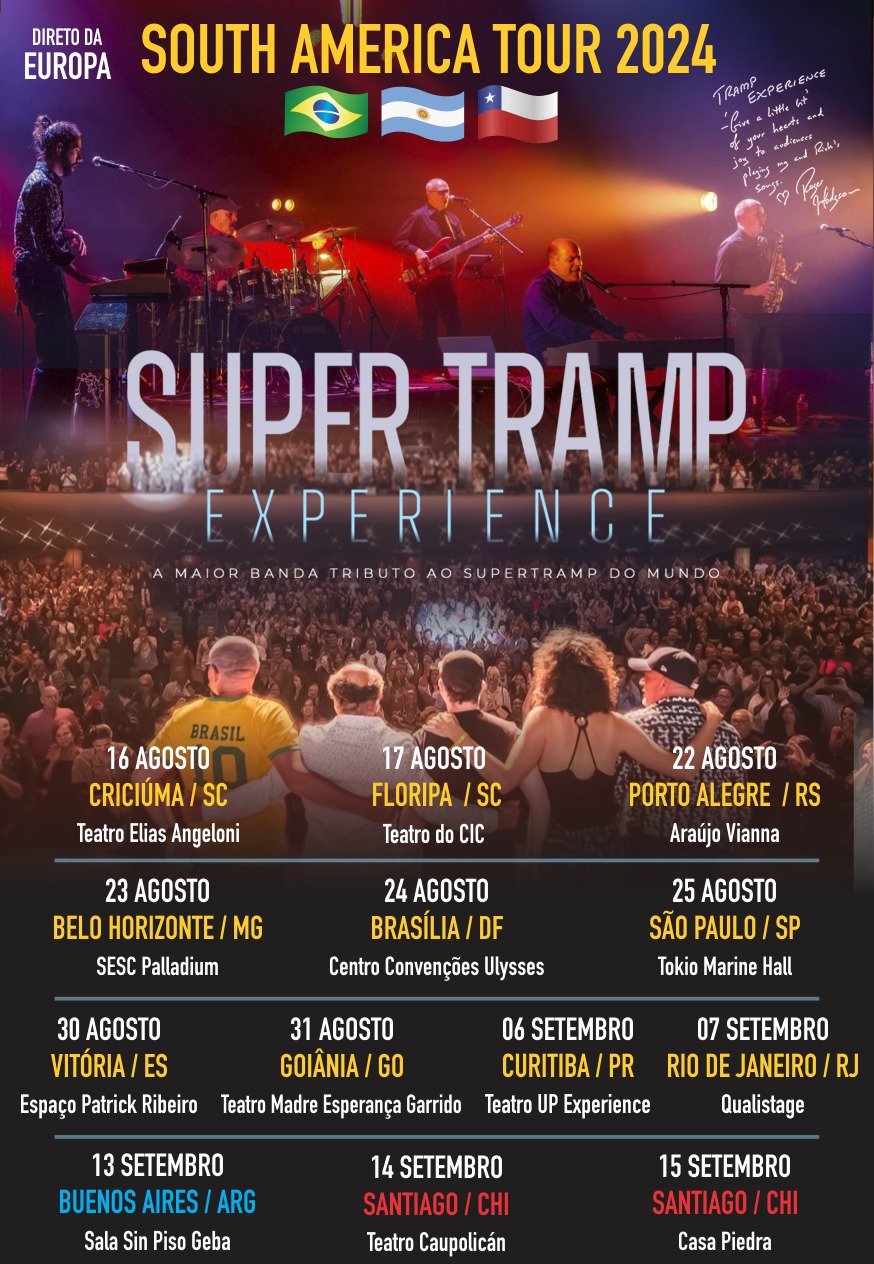 Emoção e Nostalgia: SUPERTRAMP Experience inicia turnê pelo Brasil em Agosto