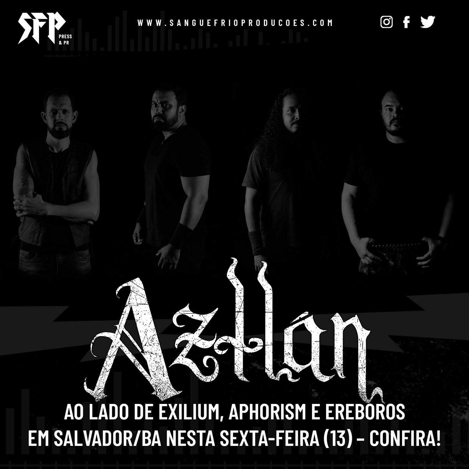 AZTLÁN: Ao lado de Exilium, Aphorism e Ereboros em Salvador/BA nesta sexta-feira (13