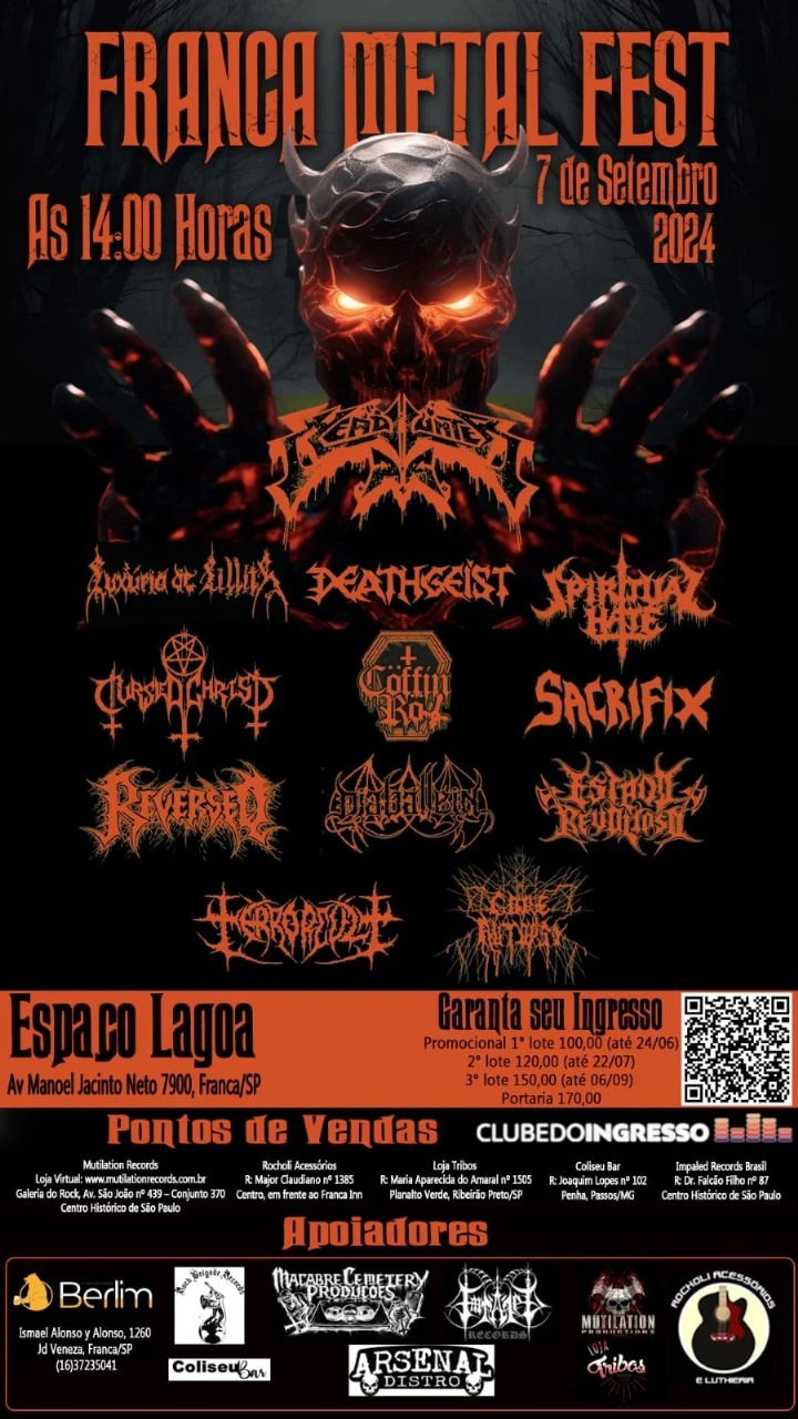 DIABÁLLEIN: Com Headhunter D.C., Deathgeist, Luxúria de Lillith, Cöffin Rot e muito mais no ‘Franca Metal Fest’ neste sábado (07)