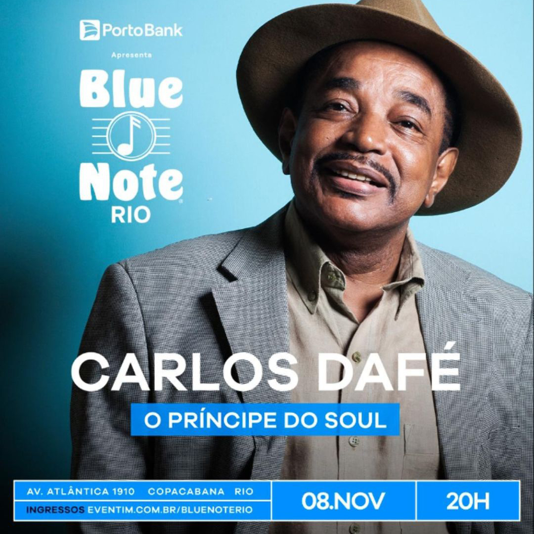 Ícone da Soul Music Brasileira, Carlos Dafé desfila seus clássicos no Blue Note Rio, em Copacabana