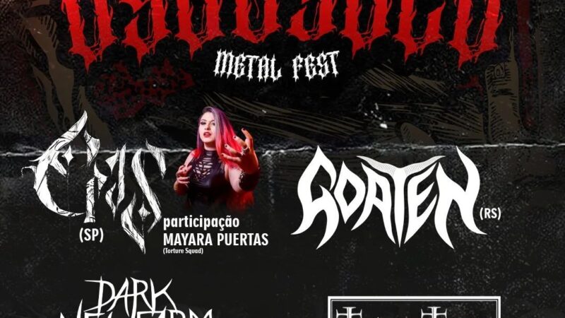 O Subsolo Metal Fest com as bandas Cras + Mayara Puertas, Goaten, Dark New Farm e Tetric Tone dia 22 de Novembro em Florianópolis