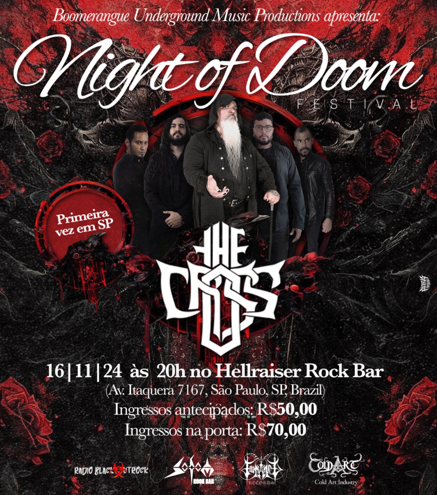 THE CROSS: ‘Night Of Doom Festival’ acontece neste sábado (16) em São Paulo