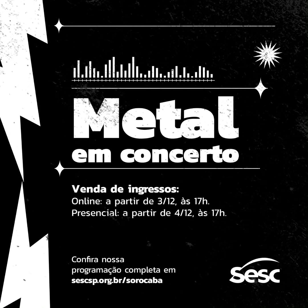 Com ingressos esgotados, Warshipper e Infernal Course se apresentam com Crypta e Krisiun no Sesc Sorocaba dentro do projeto “Metal em Concerto”